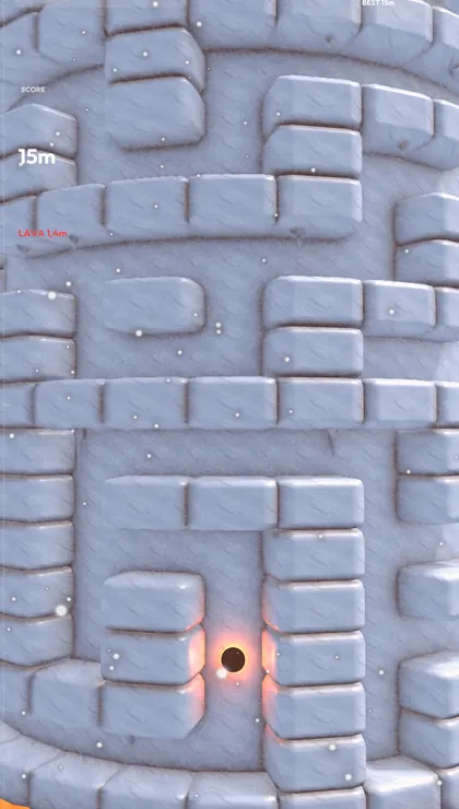 Tower Maze icy tower gameplay with lava at the bottom