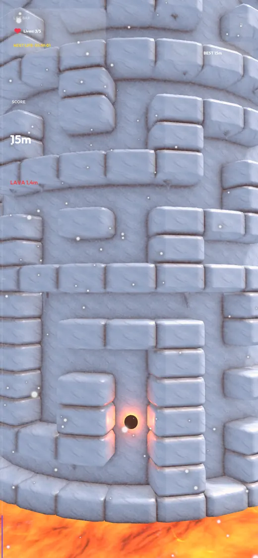 Tower Maze frost tower gameplay with lava below